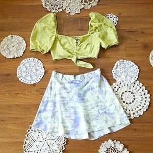 NWOT Zara Silky Tie Dye Style Skirt